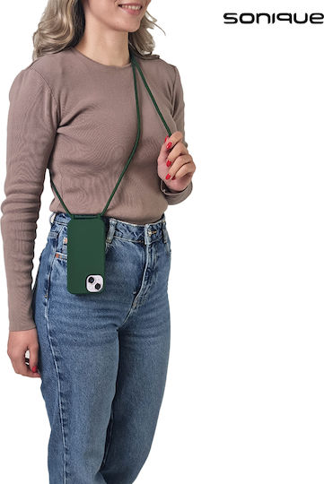 Sonique Back Cover Σιλικόνης 0.5mm με Λουράκι Πράσινο (Poco F5 Pro)