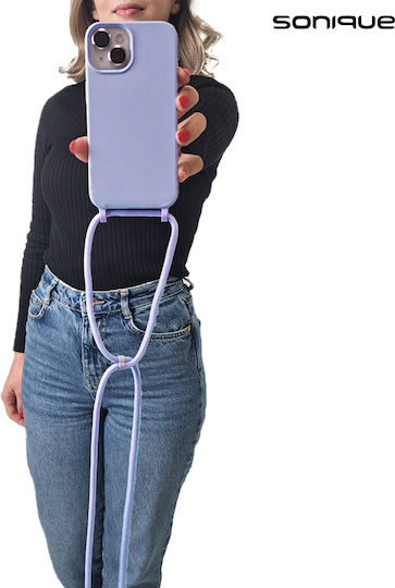 Sonique Back Cover Σιλικόνης 0.5mm με Λουράκι Λιλά (Poco M5)
