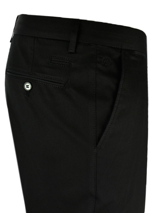Men's Chino Elastic Slim Fit Black Trousers