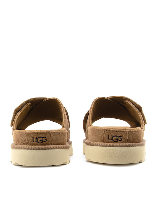 Goldenstar Γυναικεία Σανδάλια Flatforms Ταμπά
