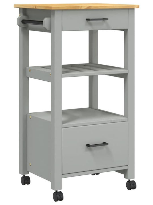vidaXL Raft Bucătărie Lemn Capacitate 4 Gri 48x40x90cm