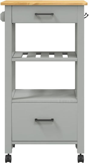 vidaXL Ραφιέρα Κουζίνας Ξύλινη 4 Θέσεων Γκρι 48x40x90cm
