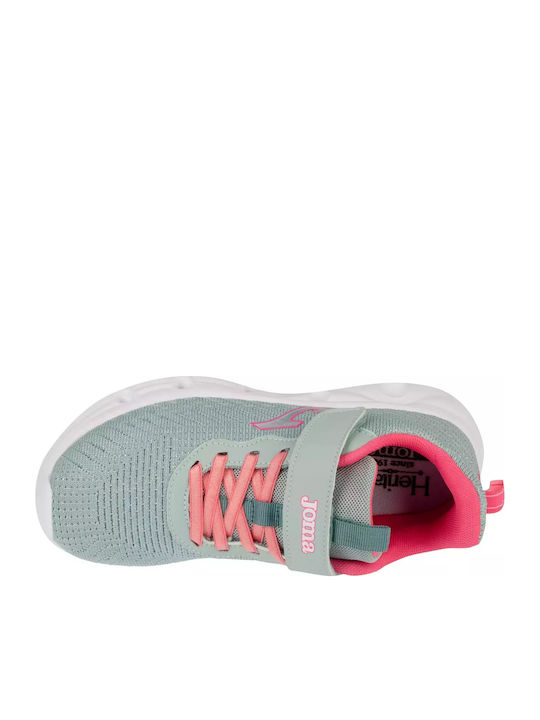 Butterfly Jr Kids Sports Shoes Running with Hoop & Loop Closure Gray