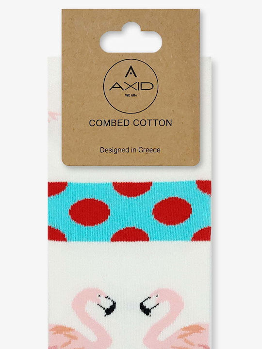 Axidwear Flamingo Socken Weiß 1Pack