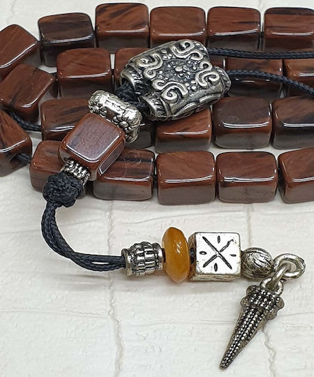 Roloi Komboloi Glass Worry Beads Brown 31cm
