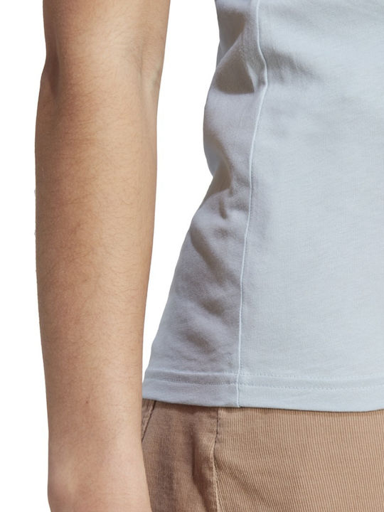 Essentials Slim 3-Stripes Women's Athletic T-shirt Striped Sky Blue