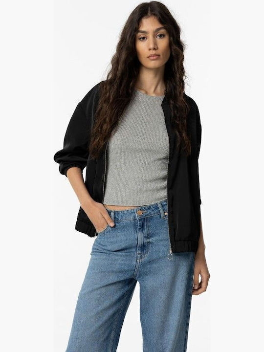 Κοντό Γυναικείο Bomber Jacket Μαύρο