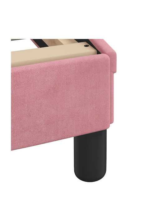 Pat Semi-dublu din Lemn Masiv Rose cu Lamele pentru Saltea 120x200cm