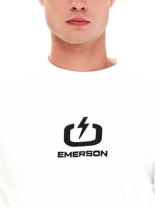 Emerson Tricou De Protecție Solară Pentru Bărbați Mâneci Scurte Alb UPF 50+