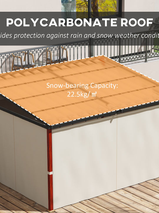 Outsunny Terrace Sideway Tent Beige 3.4x3cm