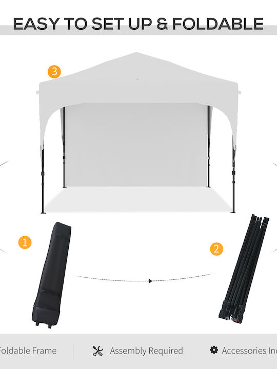 Outsunny Κιόσκι Κήπου Λευκό 3x3m