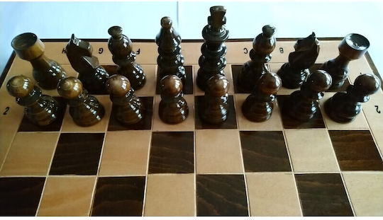 Magic Puzzle Box Χειροποίητο Σκάκι από Ξύλο με Πούλια 44x44cm