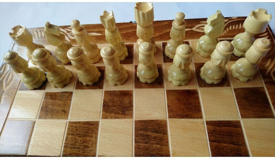 Magic Puzzle Box Handgefertigt Schach aus Holz mit Spielsteinen 25x25cm
