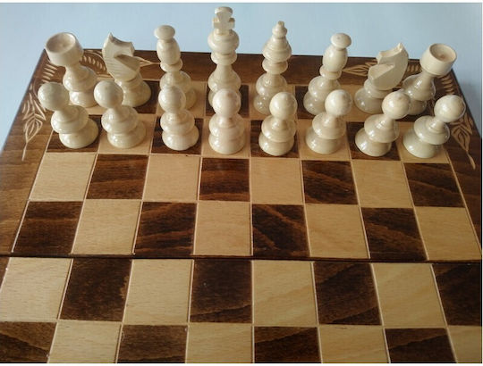 Magic Puzzle Box Handgefertigt Schach aus Holz mit Spielsteinen 38x38cm