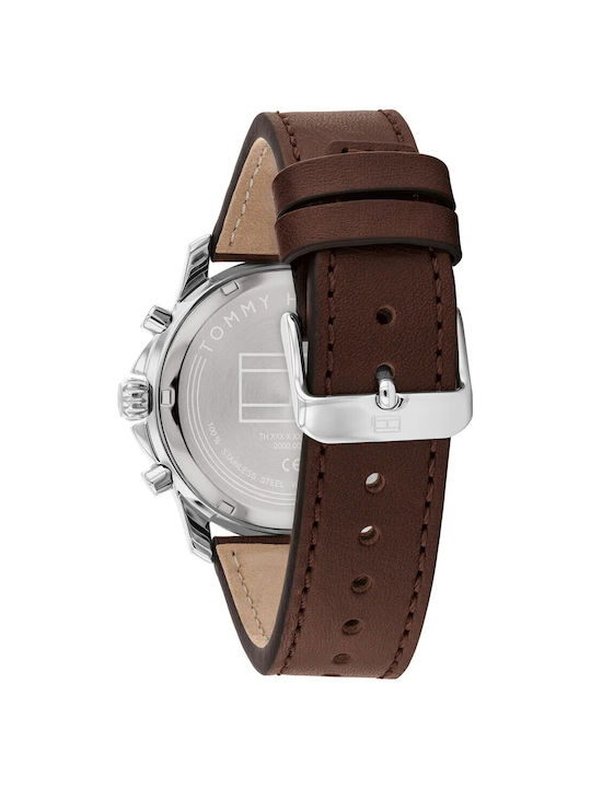Tommy Hilfiger Watch Battery with Brown Leather Strap