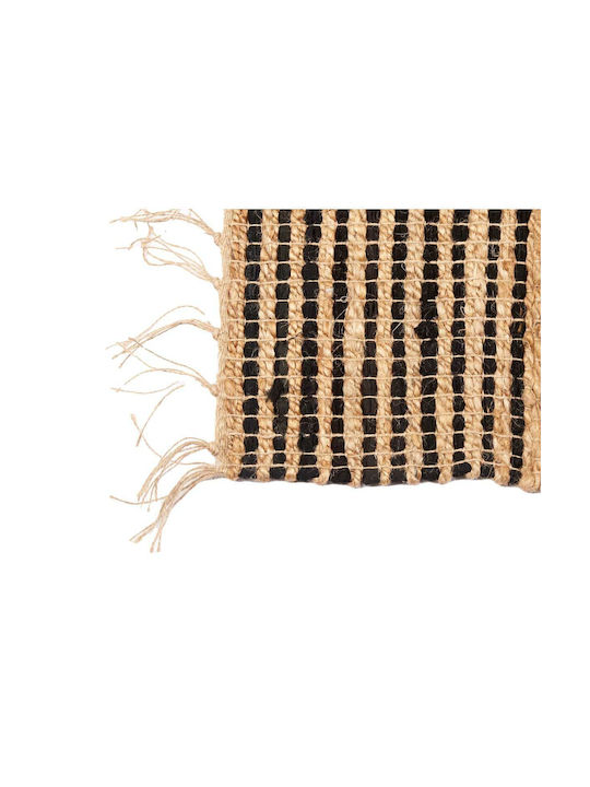 Gift Decor Rug Rectangular Summer from Jute Black 8τμχ