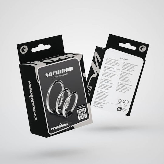Crushious Set Inele Cock Metalice Argintiu 3buc