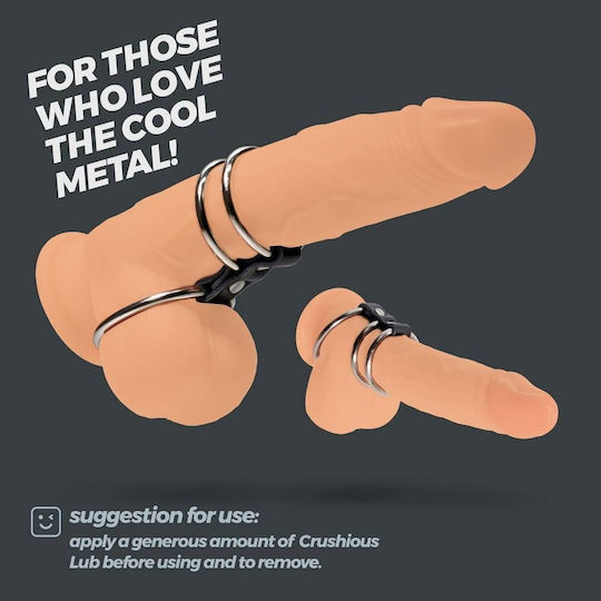 Crushious Set Inele Cock Metalice Argintiu 3buc