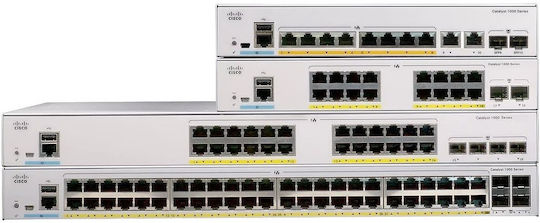 Cisco Catalyst 1300 Gestionat L2 PoE+ Switch cu 24 Porturi Gigabit (1Gbps) Ethernet