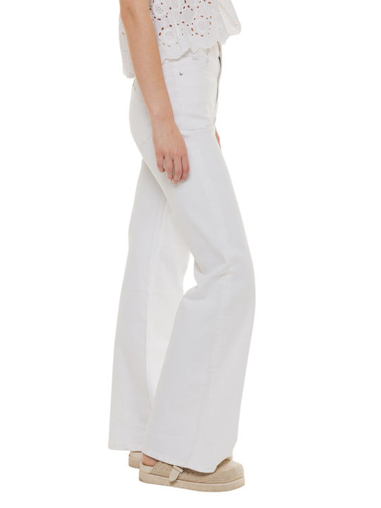 Pepe Jeans Women's Jean Trousers Flared in Slim Fit White