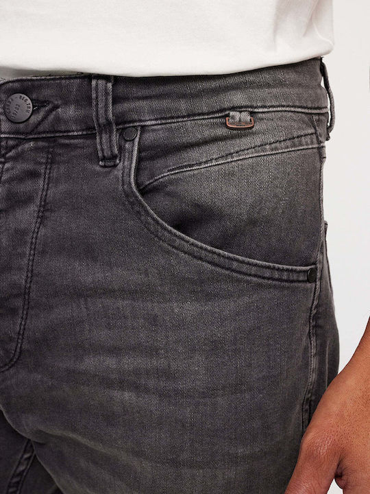 Ανδρικό Παντελόνι Τζιν Cropped Ελαστικό με Relaxed Tapered Εφαρμογή Γκρι