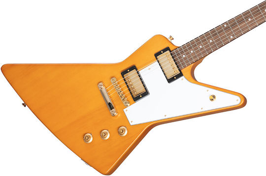 Epiphone 1958 Korina Explorer Ηλεκτρική Κιθάρα για Αριστερόχειρες Explorer με HH Διάταξη Μαγνητών Aged Natural με Θήκη