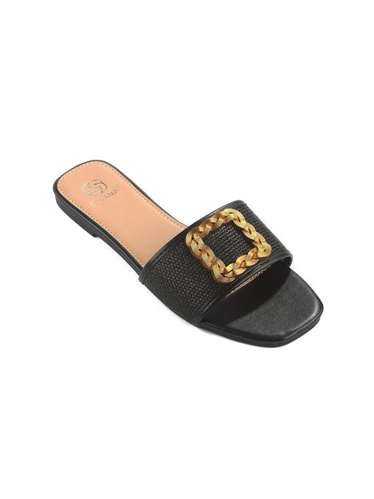 Fshoes Women's Flat Sandals in Black Color