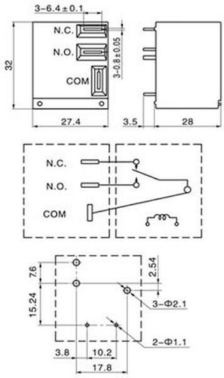 Sanyou Car Relay 6 pin 12V 30Ah
