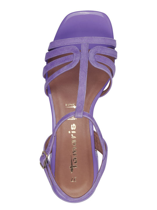 Leder Sandalen Lila