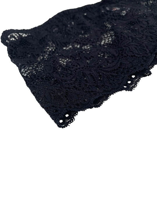 Jadea Cotton Women's Boxer with Lace Black