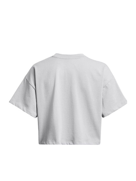 Damen Sport Crop Top Kurzarm Gray