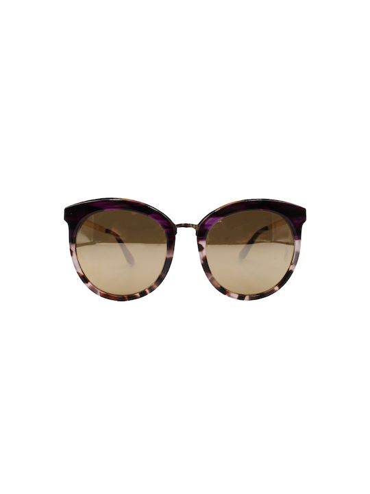 Gianni Venturi Women's Sunglasses with Brown Tartaruga Frame and Brown Mirror Lens 3086-2