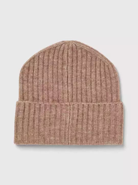 Beanie Unisex Σκούφος Πλεκτός σε Μπεζ χρώμα