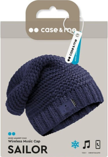 Beanie Unisex Beanie mit Kopfhörern Gestrickt in Blau Farbe
