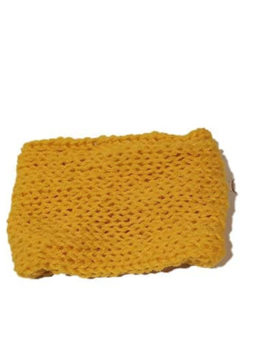Unisex Headband Πλεκτό σε Κίτρινο χρώμα
