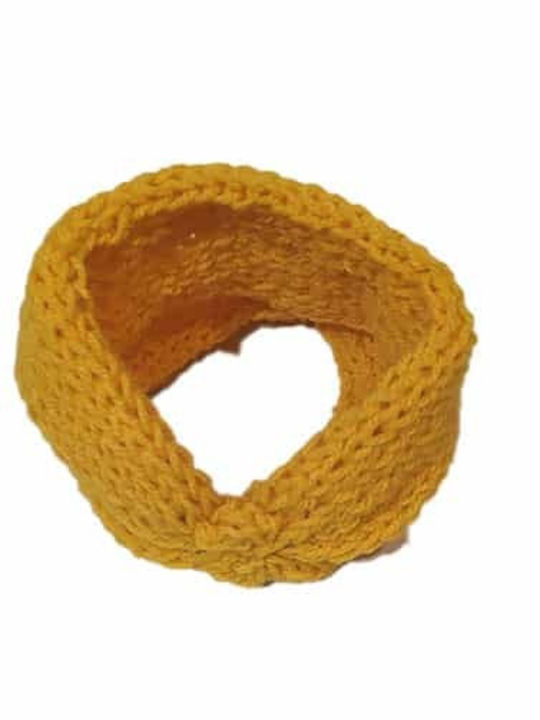 Unisex Headband Πλεκτό σε Κίτρινο χρώμα