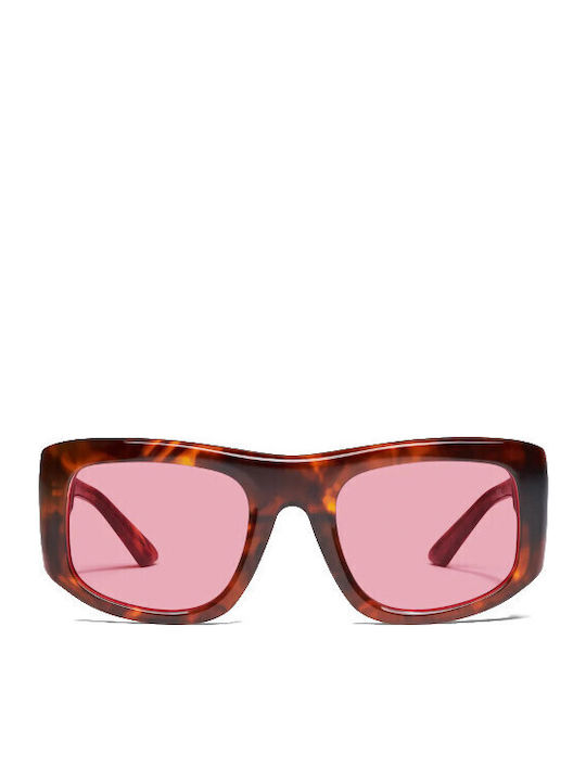 Quay Australia Sunglasses Brown with Acetate Frame & Pink Lens