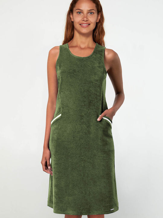 Vamp Καλοκαιρινό Midi Φόρεμα Πράσινο