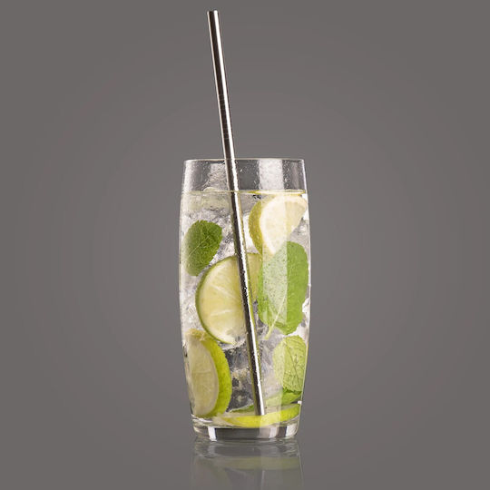 Vacuvin Reusable Stainless Steel Straws with Brush 25cm - Set of 4