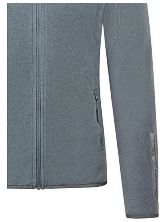 GTS Moda Italia Men's Fleece Cardigan with Zipper Gray