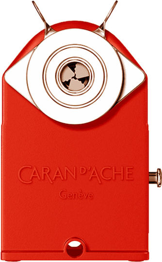 Caran D'ache Μεταλλική Ξύστρα Κόκκινη Βαρελάκι