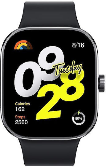 Xiaomi Redmi Watch 4 Aluminium 48mm Waterproof with Heart Rate Monitor (Black)