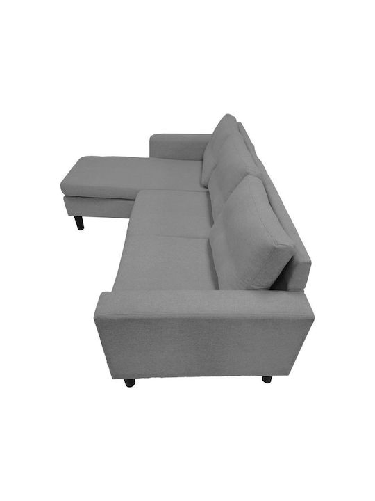 Maneli Corner Couch Bed with Reversible Angle Charcoal 196x138x82cm