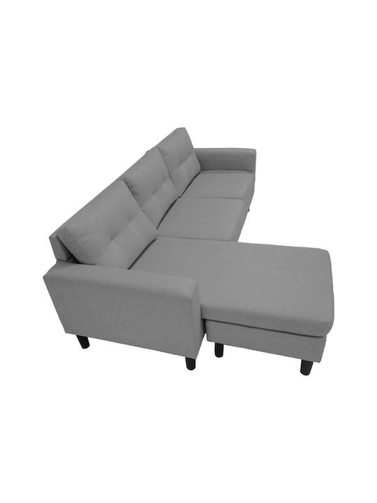 Maneli Corner Couch Bed with Reversible Angle Charcoal 196x138x82cm