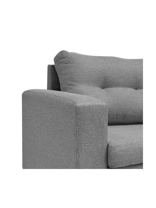 Maneli Corner Couch Bed with Reversible Angle Charcoal 196x138x82cm