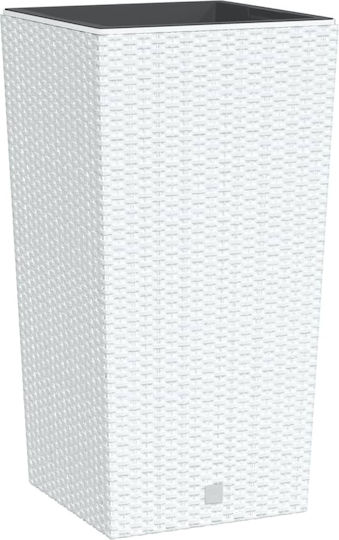 vidaXL Γλάστρα Πλαστική Λευκή 32.5x61x32.5εκ.