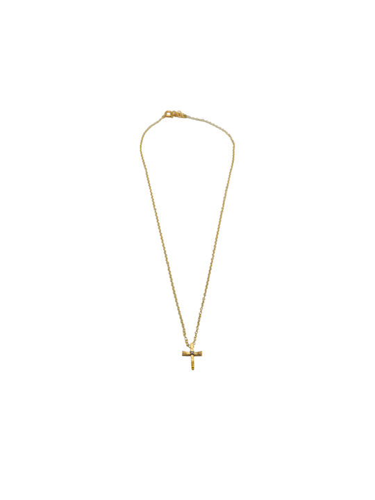 Women's Cross from Gold Plated Silver with Chain