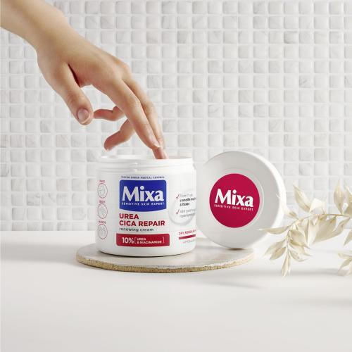 Mixa Urea Cica Repair+ Renewing Feuchtigkeitsspendende Creme Körperpflege mit Harnstoff für Trockene/Sehr Trockene & Empfindliche Haut 400ml