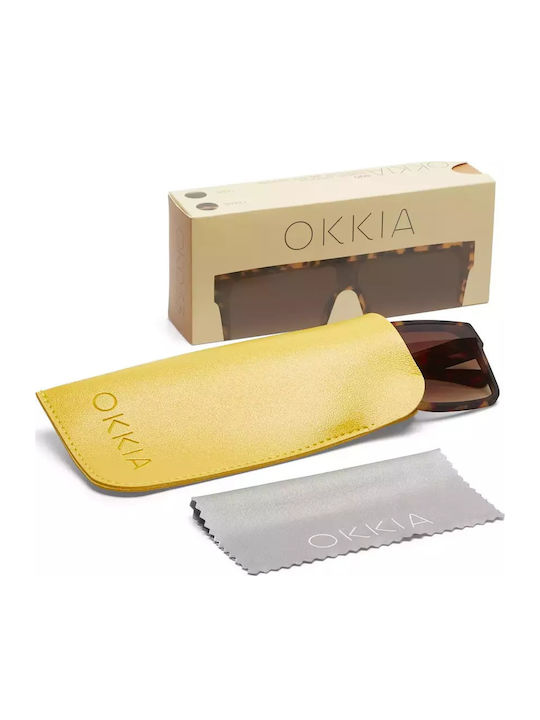Okkia Tokyo Women's Sunglasses with Brown Tartaruga Plastic Frame and Brown Lens OK033CH