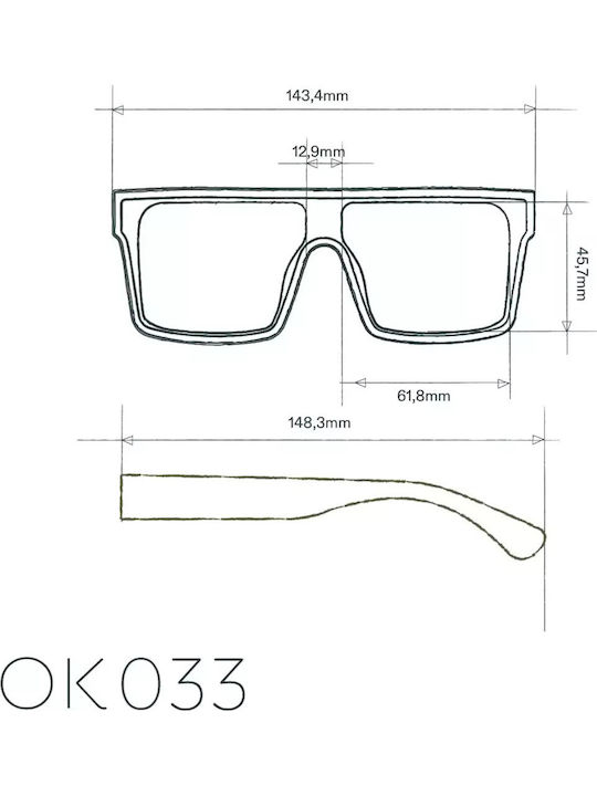 Okkia Tokyo Women's Sunglasses with Brown Tartaruga Plastic Frame and Brown Lens OK033CH